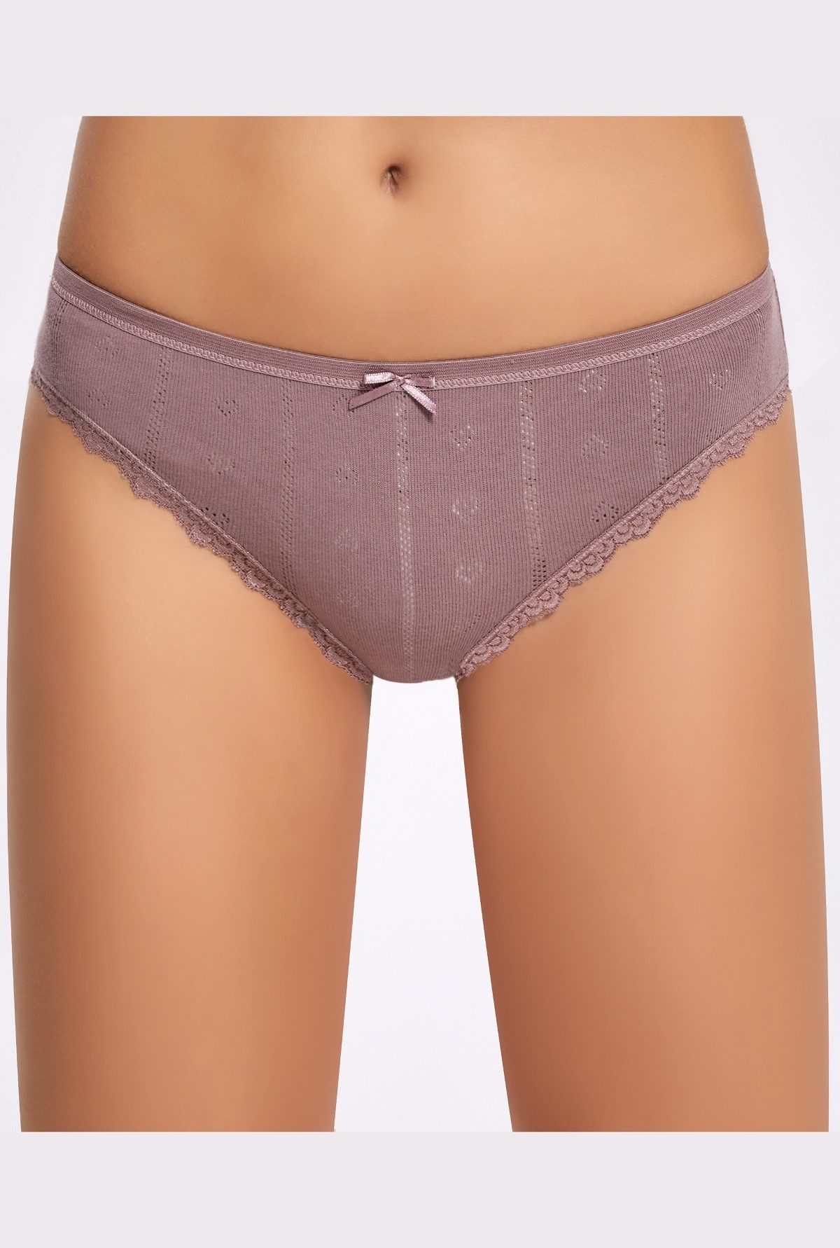 Yüksek Bel Dantelli Bikini Külot Pamuk İlke 273 - Mürdüm