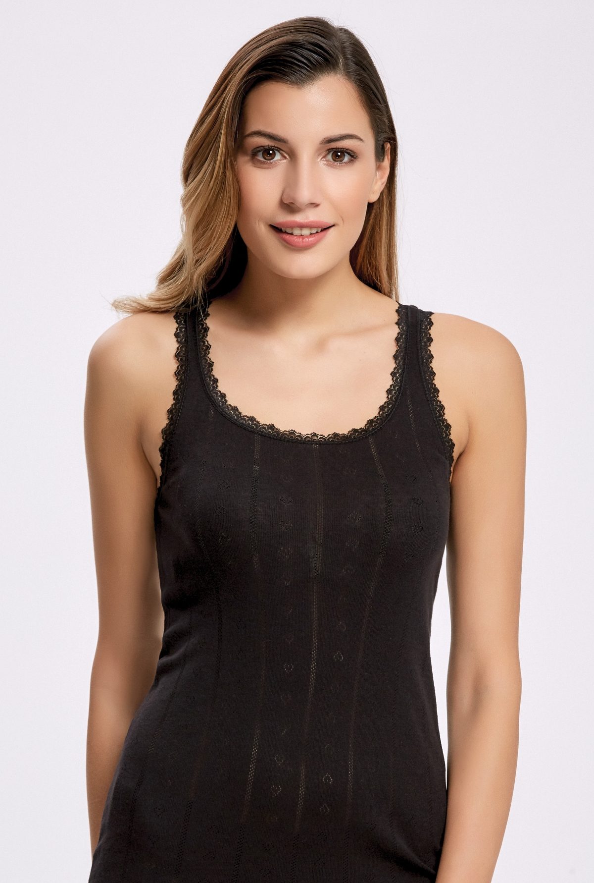 Ribana Geniş Askılı Pamuklu Atlet İlke 2024 - Beyaz