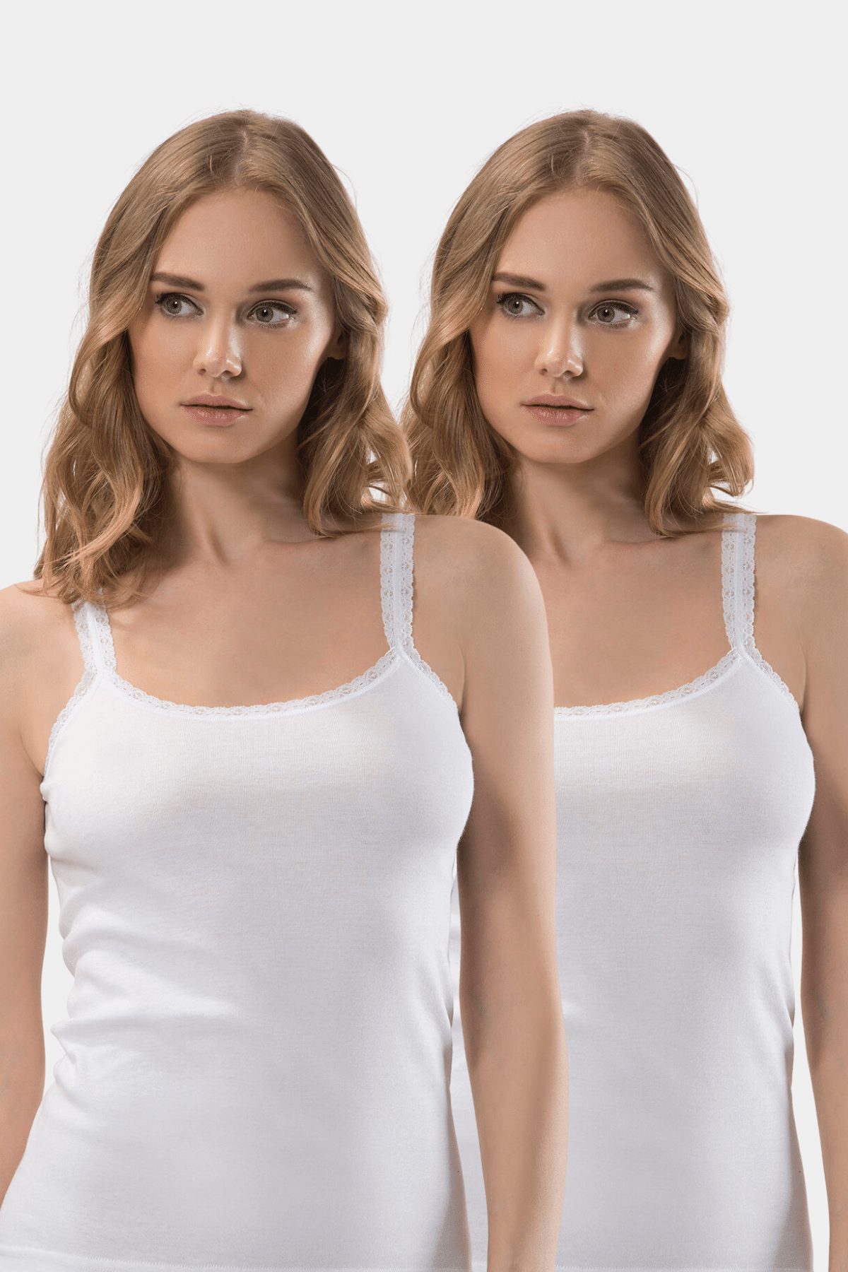 Türen Dantelli İp Askılı Pamuklu Atlet 2Li Türen 215