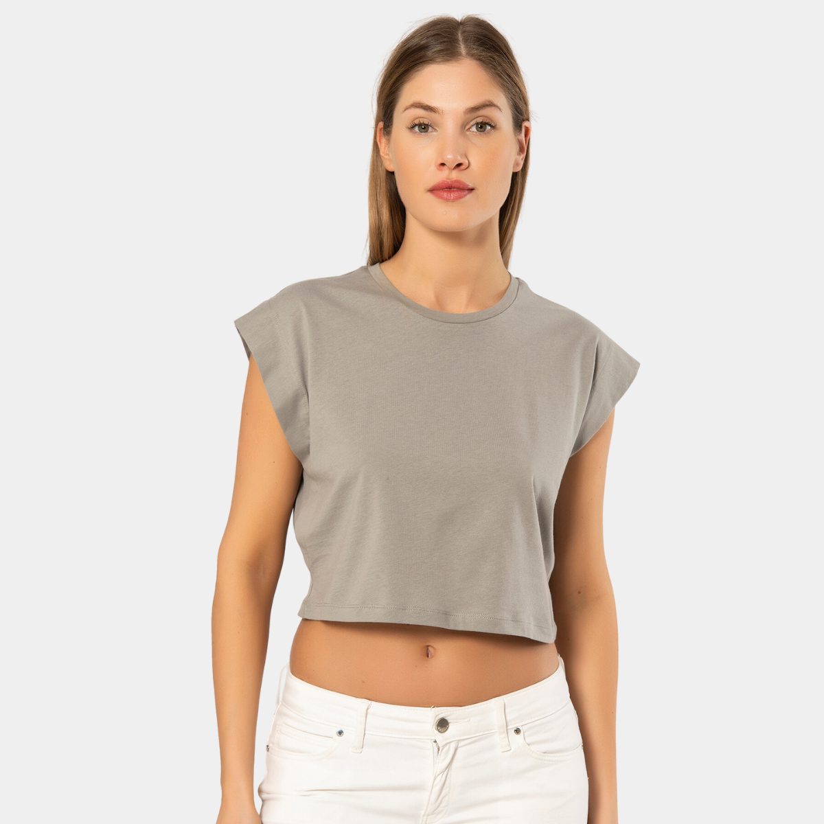 Pamuklu Tek Parça Kısa Kollu Body Türen 3402 - Gri