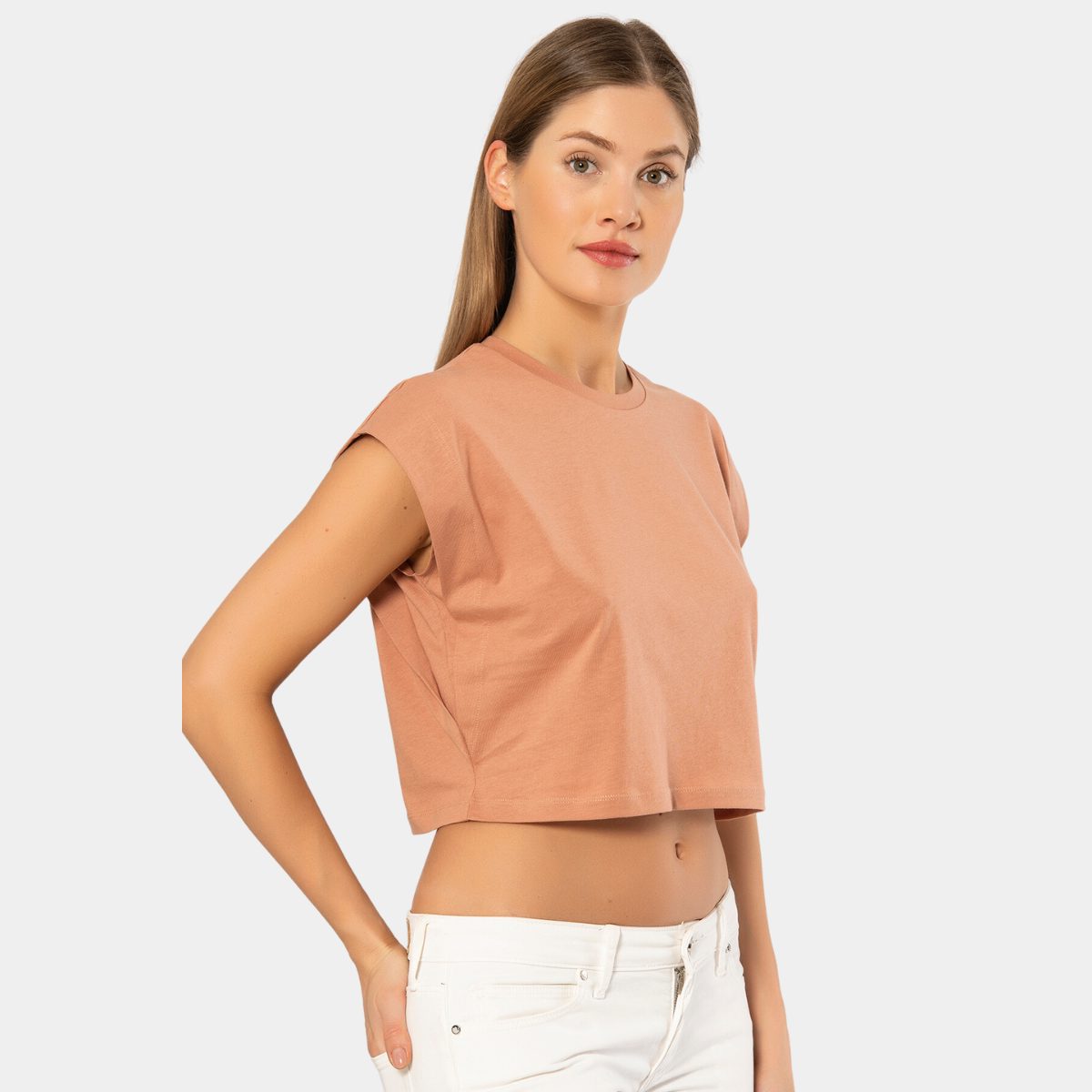 Pamuklu Tek Parça Body Crop Türen 3402 - Somon