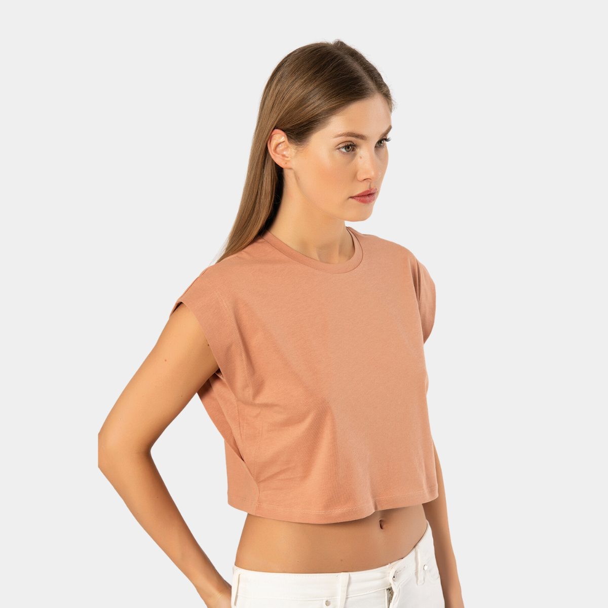 Pamuklu Tek Parça Body Crop Türen 3402 - Somon