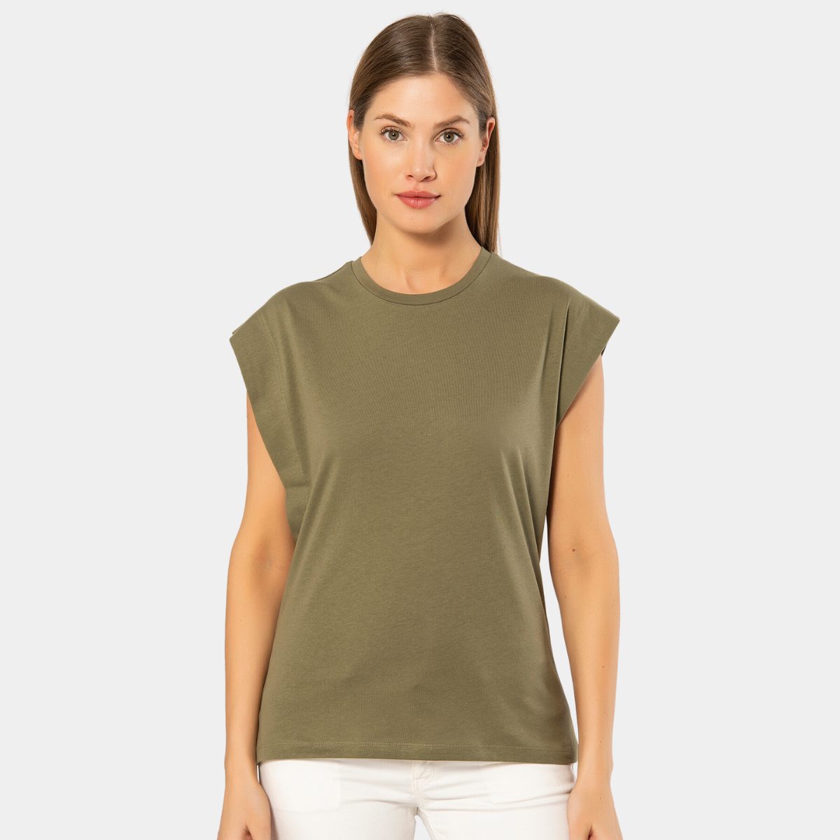 Pamuklu Tek Parça Body Çıtçıt Detaylı Türen 3401 - Haki