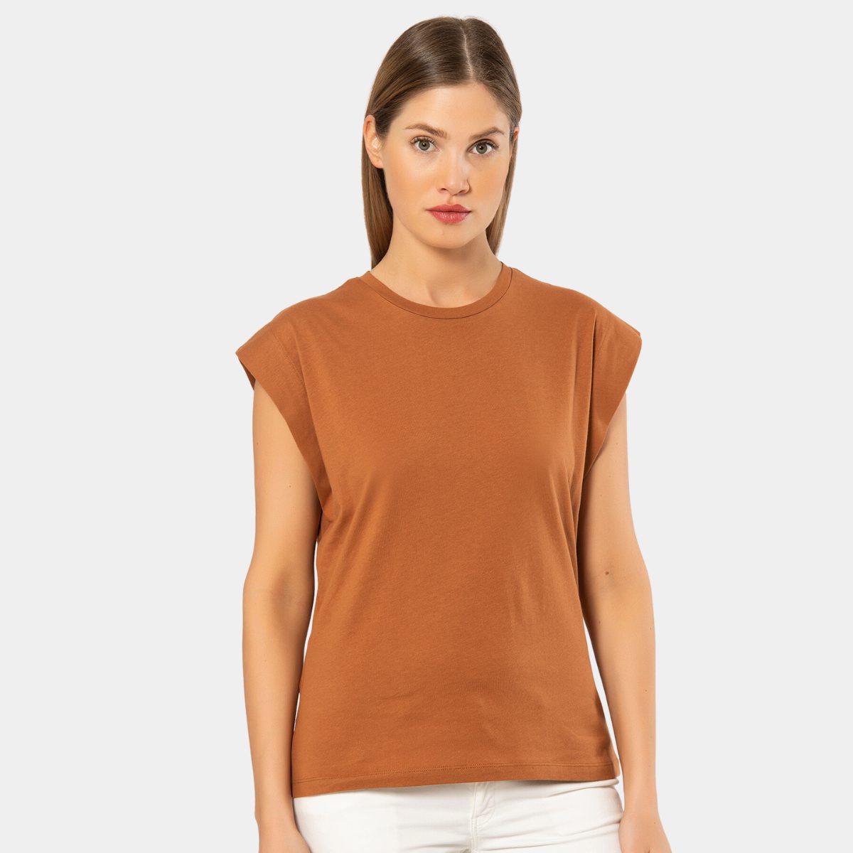 Pamuklu Tek Parça Body Çıtçıt Detaylı Türen 3401 - Tarçın