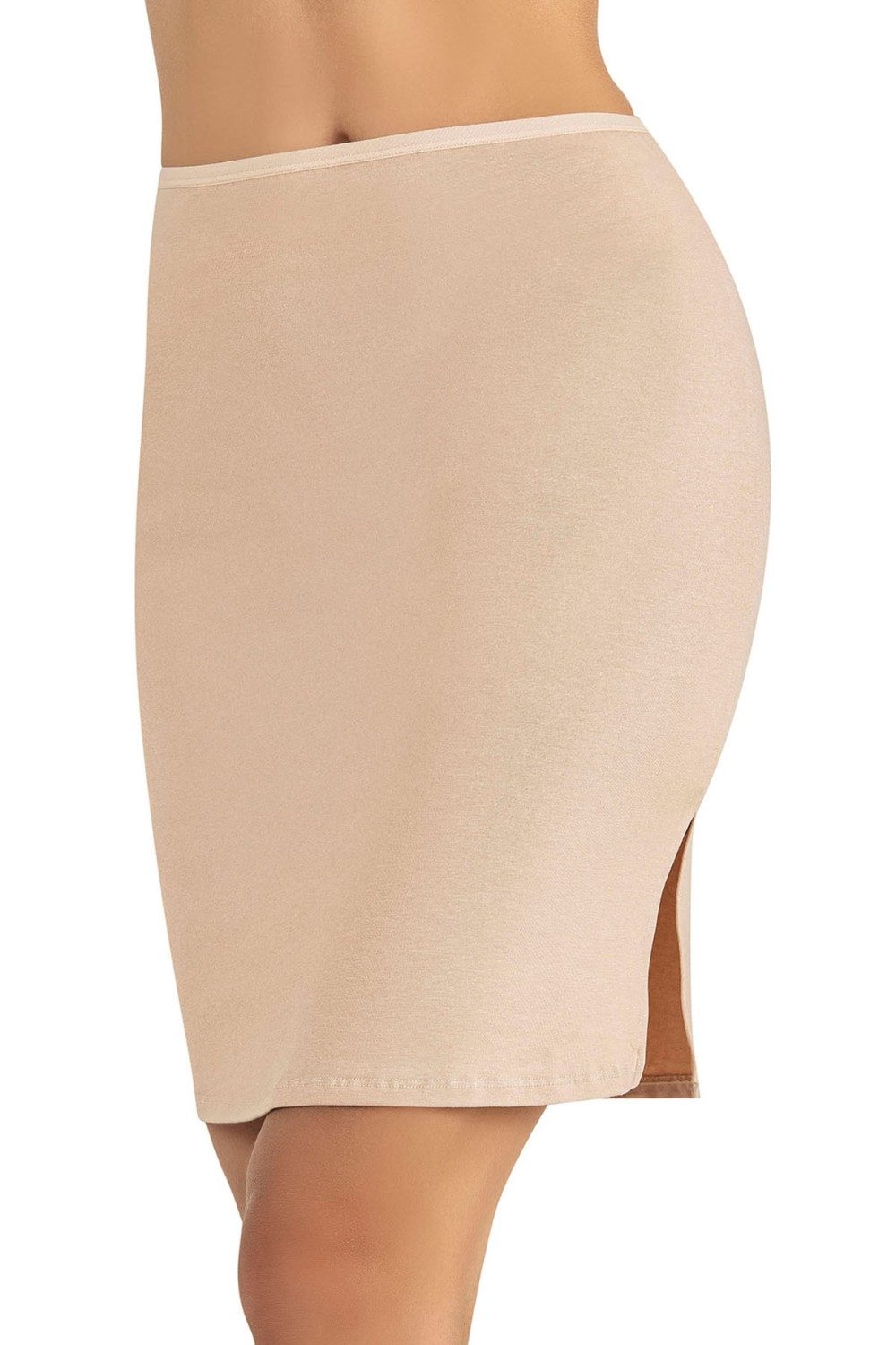 Kaygan Viskon Kısa Kadın Jüpon Fabony 1230 - Ten