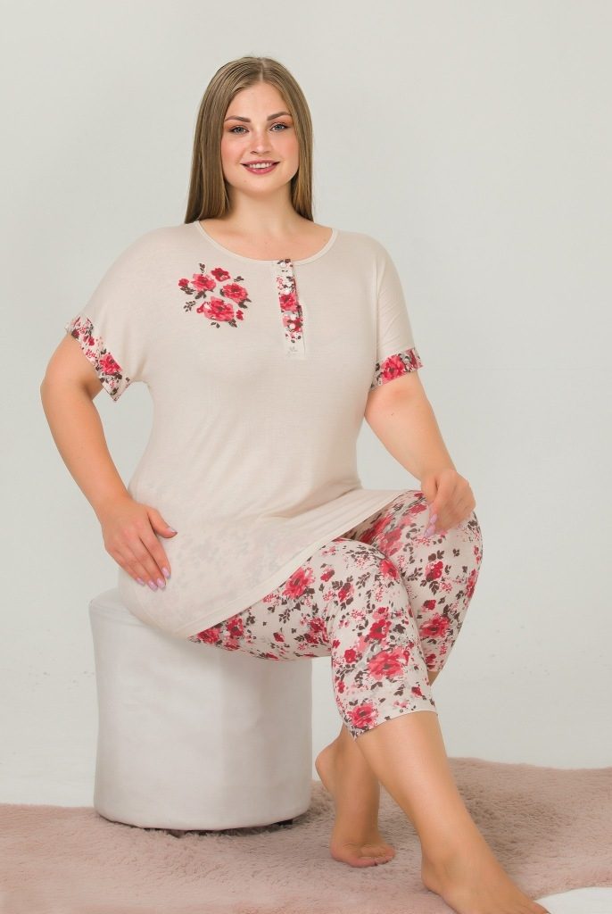 Lady Krem Kapri Pijama Takımı Lady 10648 - Görsel 2