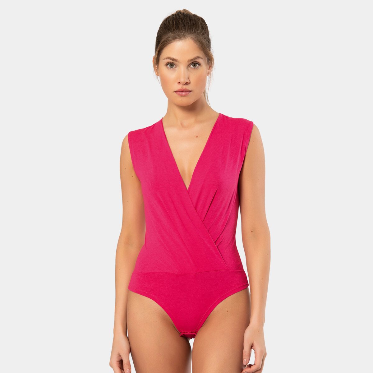 Çıtçıt Detaylı Sıfır Kollu Body Fuşya Türen 3502 - Fuşya