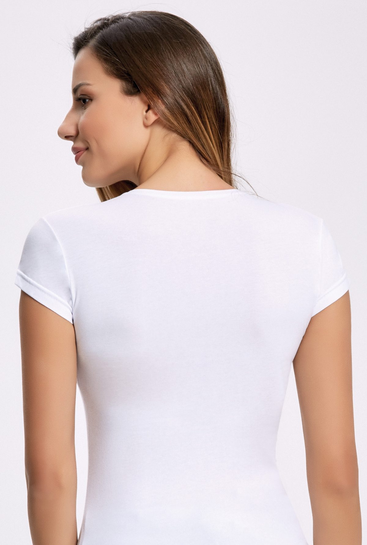 Likralı Tek Parça Body Pamuklu Beyaz İlke 2260 - Beyaz