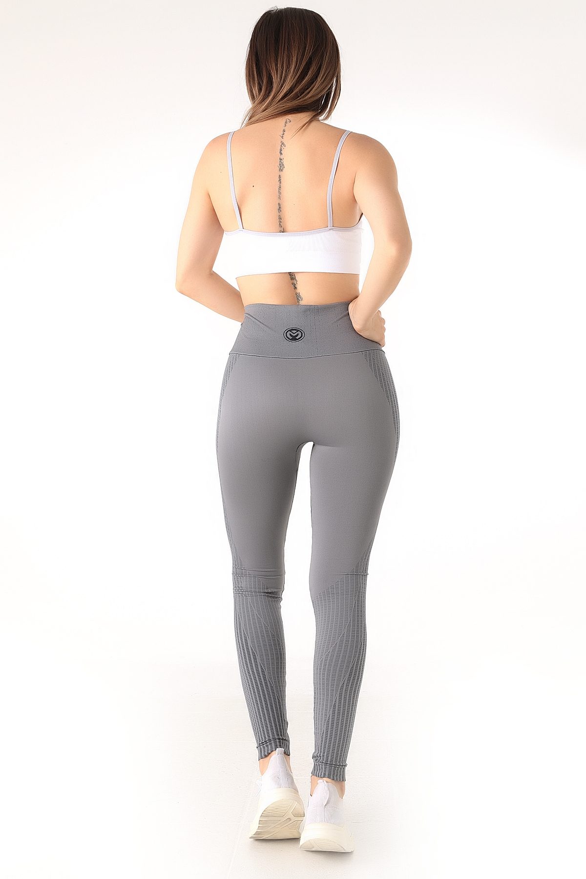 Mio Studio Gym Yüksek Bel Seamless Desenli Tayt Miorre 001-002110 - Antrasit