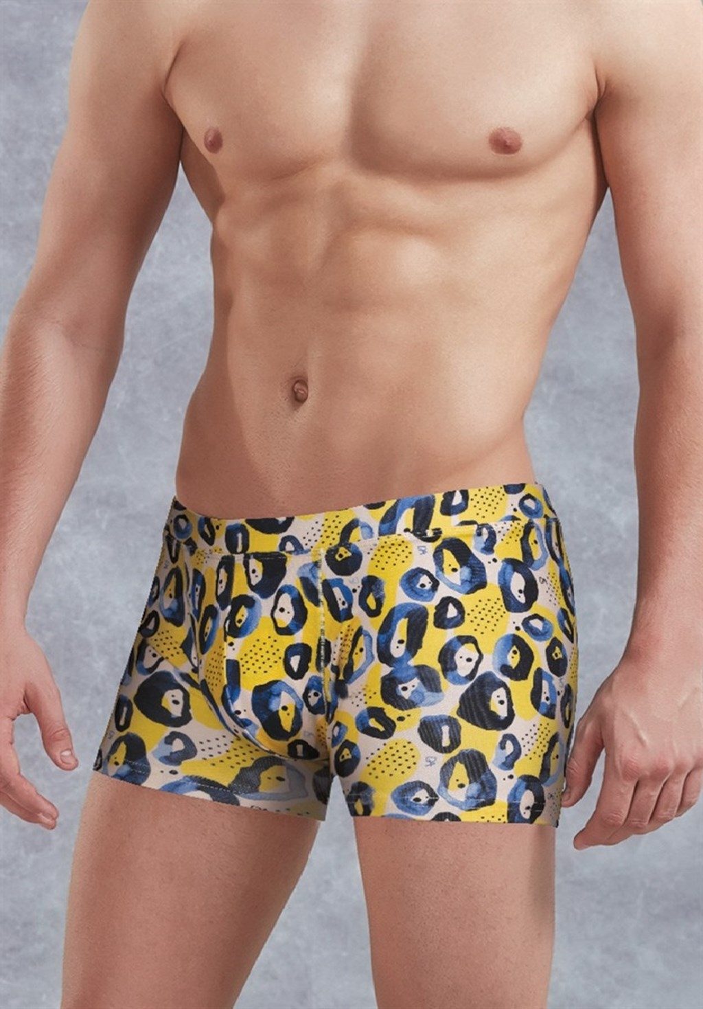 Modal Esnek Bel Lastikli Boxer Doreanse 1799 - Mavi Leopar