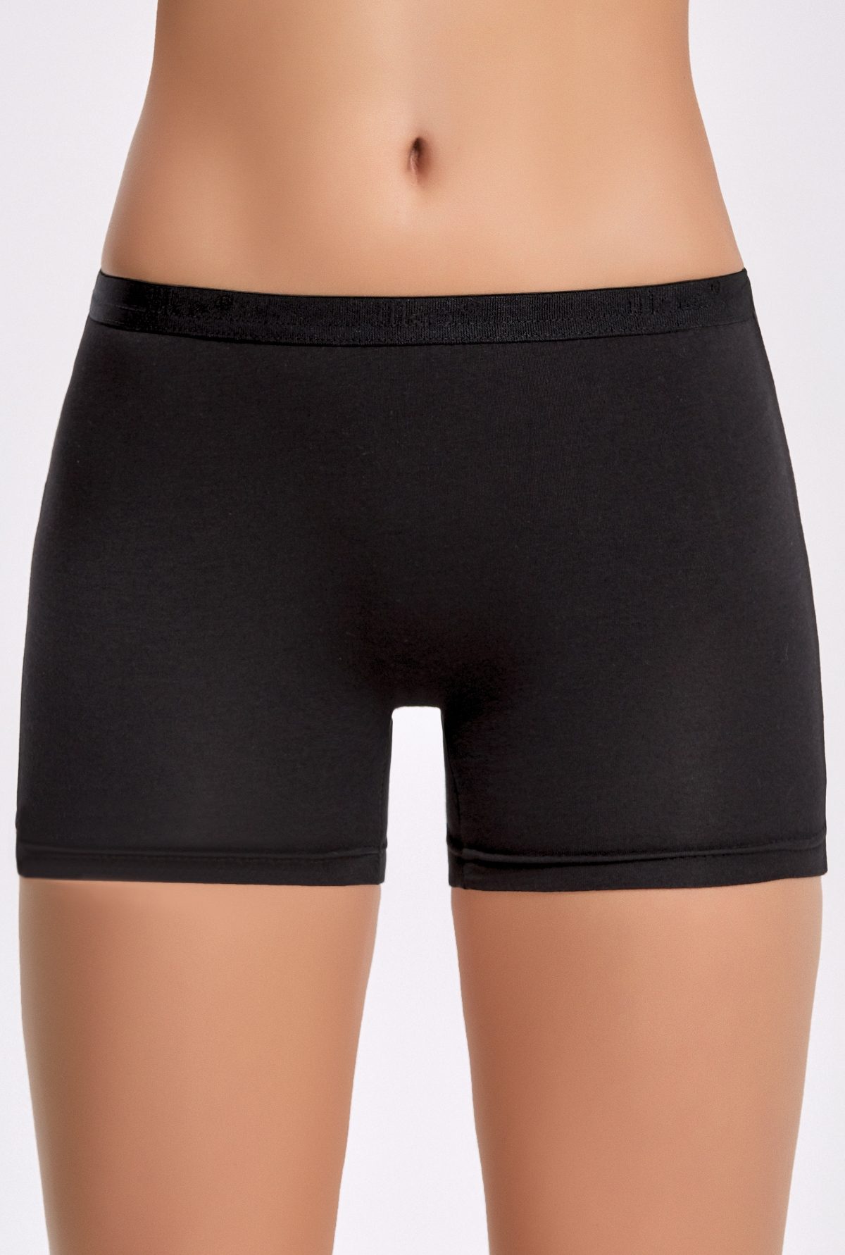 Yüksek Bel Pamuklu Modal Boxer Külot İlke 2255 - Siyah