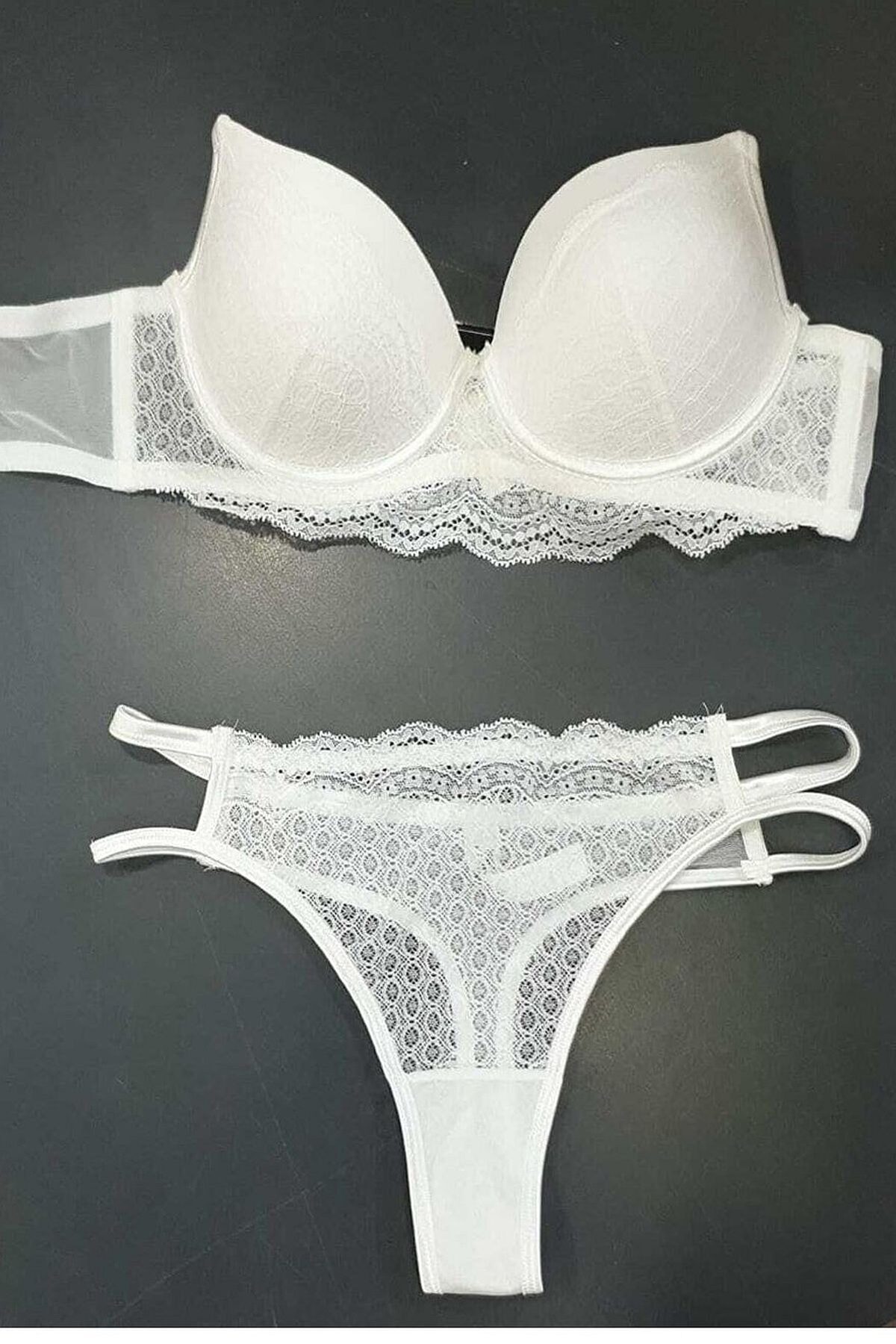 Orkide Dantel İşlemeli Boş Cup Sütyen Külot Takım Orkide 1 - Görsel 3