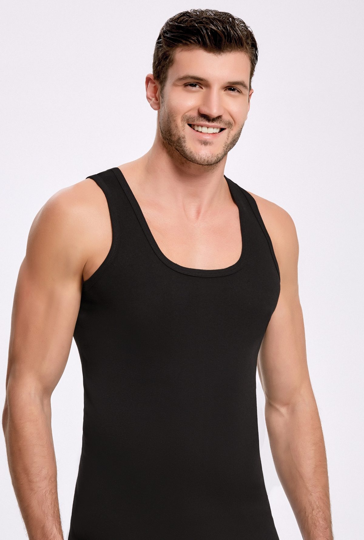 Pamuk Ribana Kesim Siyah Erkek Atlet İlke 1138 - Siyah