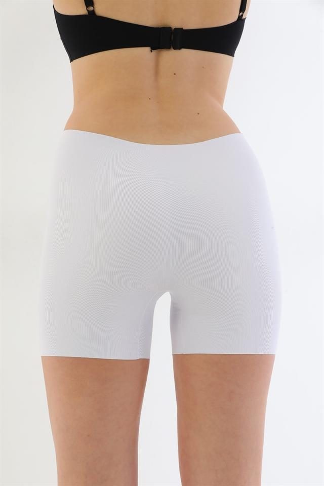 Yüksek Bel Uzun Paça Kadın Boxer Emay 2703 - Beyaz