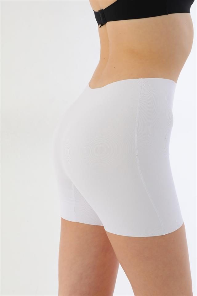 Yüksek Bel Uzun Paça Kadın Boxer Emay 2703 - Beyaz