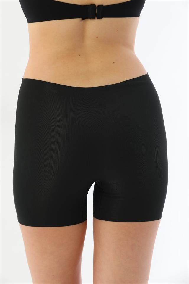 Yüksek Bel Uzun Paça Kadın Boxer Emay 2703 - Siyah