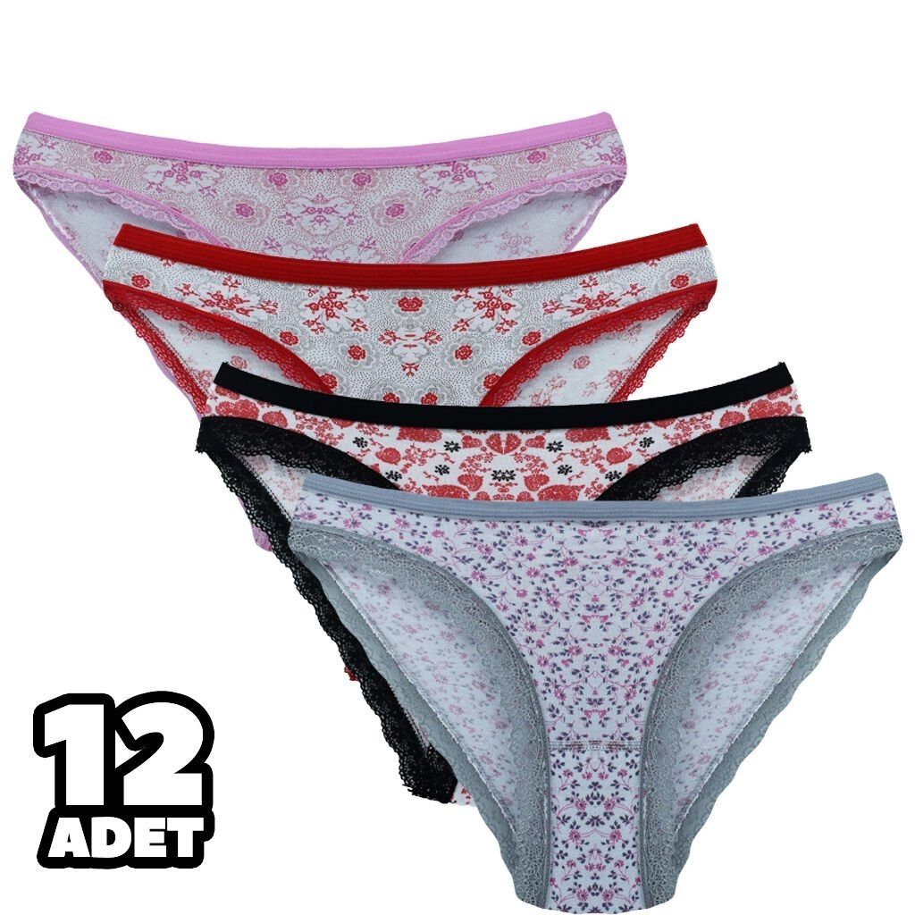 Karışık Desenli Yüksek Bel Slip Külot Tutku 0542 - Asorti