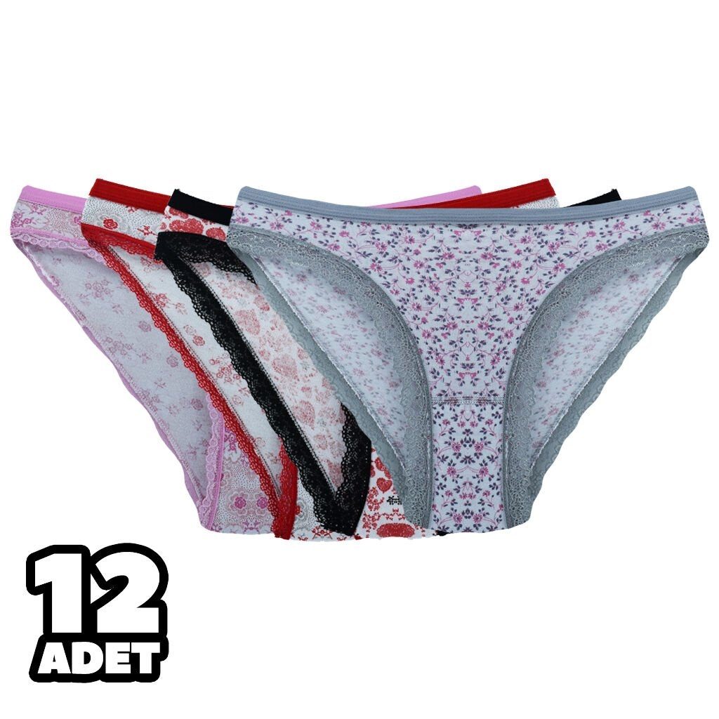 Karışık Desenli Yüksek Bel Slip Külot Tutku 0542 - Asorti
