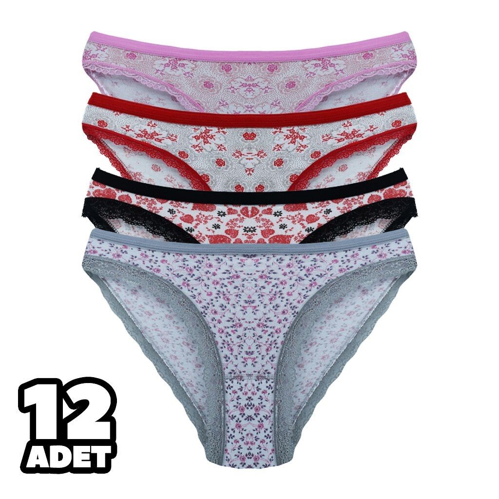 Karışık Desenli Yüksek Bel Slip Külot Tutku 0542 - Asorti