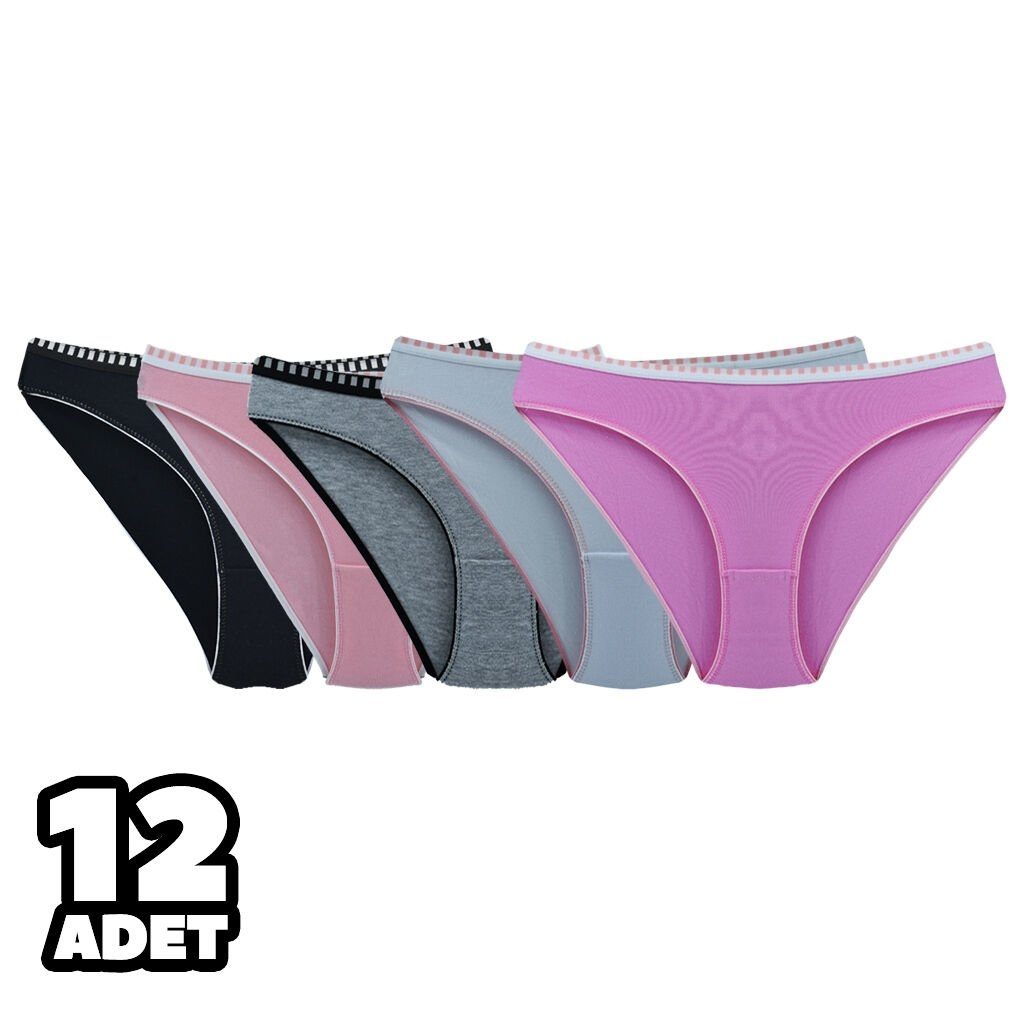 Yüksek Pamuk Oranı Dikişsiz Bikini Külot Tutku 0568 - Karışık Renk