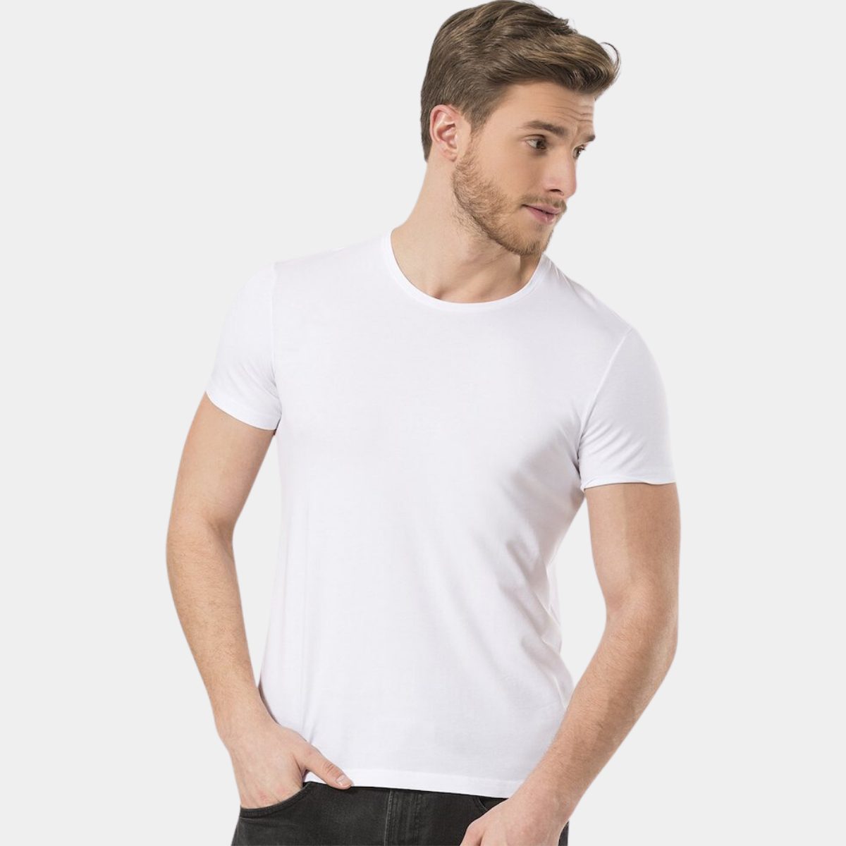 Wtshirt Kısa Kollu Bisiklet Yaka Pamuklu Tişört Wtshirt Carlo - Görsel 2