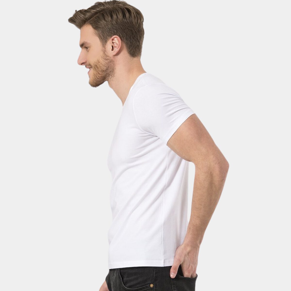 Wtshirt Kısa Kollu Bisiklet Yaka Pamuklu Tişört Wtshirt Carlo - Görsel 3