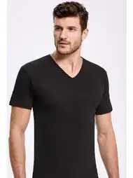 Pamuklu V Yaka Kısa Kollu Erkek Atlet İlke 1013