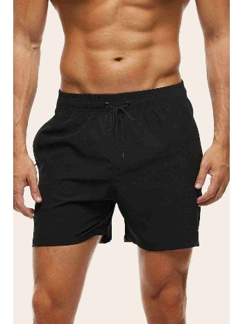 Basic Fermuarlı Cepli Deniz Şortu Siyah Angelsin MS 3407 - Siyah