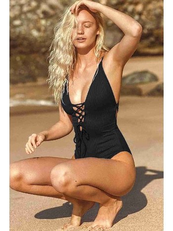 Özel Kumaş Mayo Siyah Angelsin MS4294