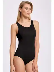 Çıtçıt Detaylı Geniş Askılı Body Siyah Pamuklu İlke 254