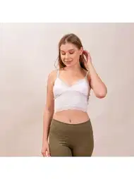 Dantel Kenarlı İnce Askılı Pedli Kadın Crop Defnem 8112