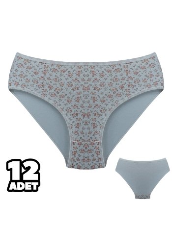 Çiçek Desenli Ekru Yüksek Bel Kadın Külot Dondeza 201-133