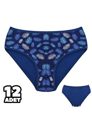 Desenli Lacivert Yüksek Bel Külot Dondeza 301144