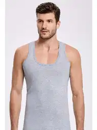 Pamuk Süprem Erkek Atlet Gri İlke 1028