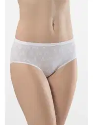 Pamuklu Yüksek Kesim Bikini Külot Beyaz Türen 283