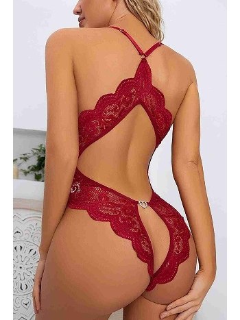 Özel Bölgesi Açık Sırt Aksesuarlı Fantezi Body Merry See MS4342