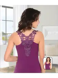 Omuz Dekolteli Güpürlü Kadın Atlet Pamuklu Polkan 2064