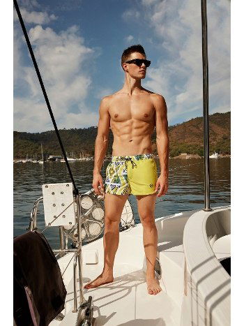 Modal Pamuklu Elastan Desenli Şort Mayo Doreanse 3818