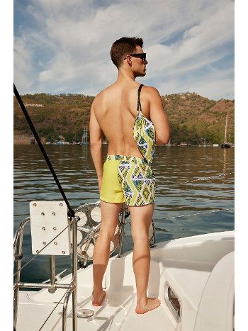 Modal Pamuklu Elastan Desenli Şort Mayo Doreanse 3818 - 2