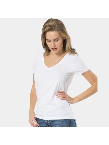 Pamuklu Kısa Kollu V Yaka Body Wtshirt 1234