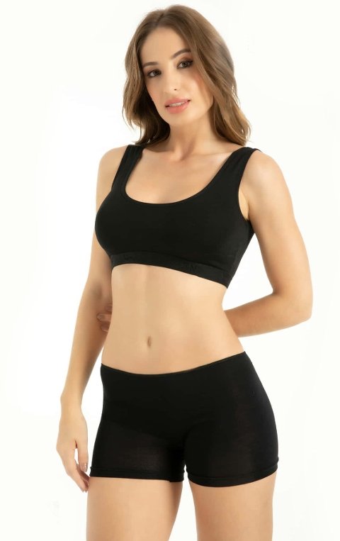 Bambu Uzun Paça Bayan Boxer Q-En 901 - Siyah