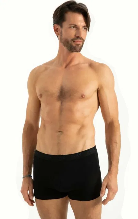 Pamuklu Esnek Bel Boxer Q-En 500 - Siyah