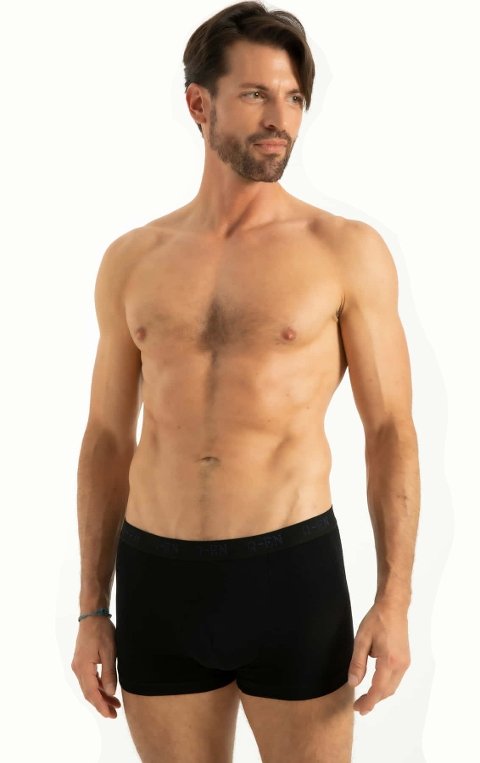 Pamuklu Esnek Bel Boxer Q-En 500 - Siyah