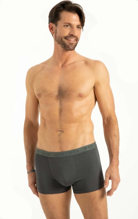 Pamuklu Esnek Bel Boxer Q-En 500 - Antrasit