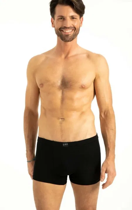 Bambu Elastan Geçme Bel Boxer Q-En 514 - Siyah