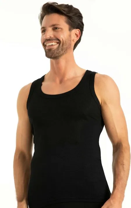 Q-En Bambu Elastan Ribana Kesim Erkek Atlet Q-En 604 - Görsel 2