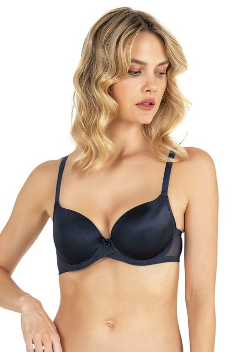 Dantel Detaylı Basic Tül Çapraz Sütyen Fabony 3140 - Lacivert