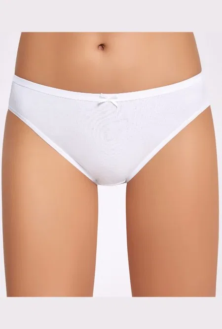 Yüksek Bel Pamuklu Ribana Bikini Külot İlke 267 - Beyaz