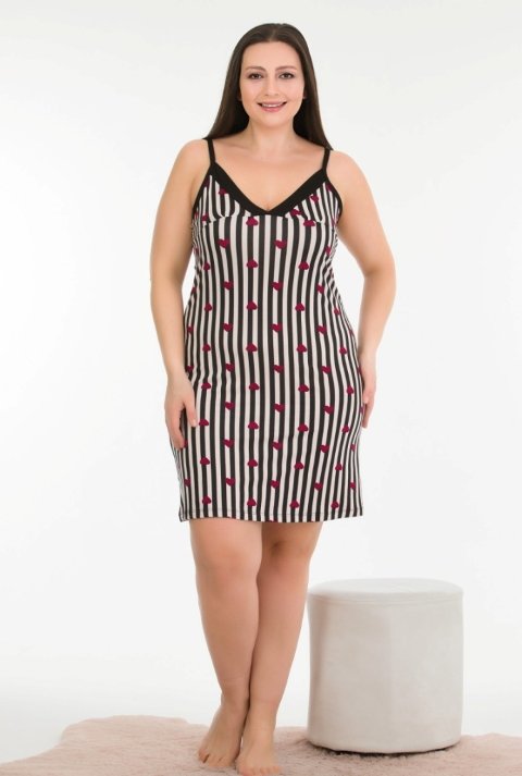 Lady Pamuklu Esnek Büyük Beden Tunik Elbise Lady 8717 - Görsel 2