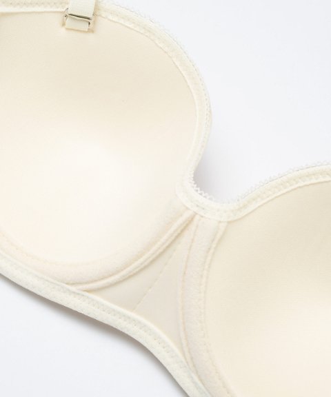 Dantel Detaylı Desteksiz Straplez Sütyen NBB 3001 - Ekru